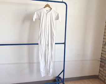 Small / Medium 50s Cotton Union Suit / Long Underwear Long Johns Thermal 1950s Onesie
