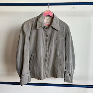 ジャケット・アウター 1950s Vintage Grais Gabardine Jacket Superb Original Vintage 1950s 50's Penney's Brown Gabardine Silk