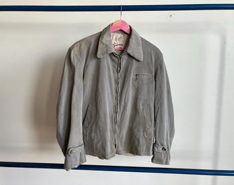 Vintage 40s 50s HERCULES Rust SEARS Gabardine Jacket Talon Ricky