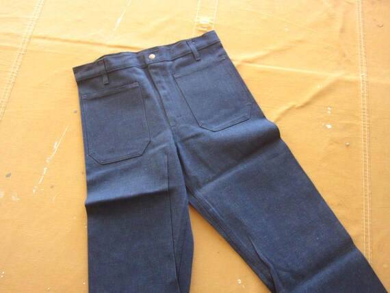 Vintage 70s Denim Bell Bottom Jeans / 100% Cotton… - image 3