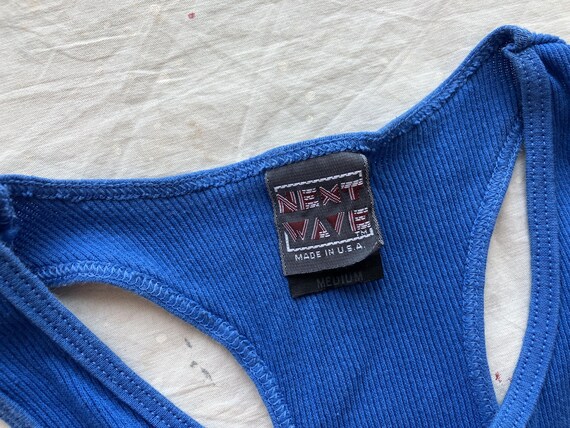 Small 80s Solid Color Tank Top Undershirt / Ribbe… - image 3