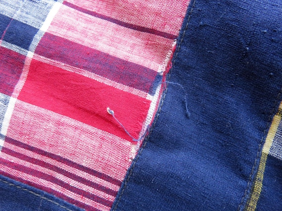 Small / Size 38 60s Madras Plaid Patchwork Sport … - image 3