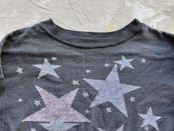 Small / Medium 70s / 80s Faded Black Glam Stars S… - image 4