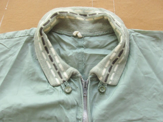 Large / XL 50s Nylon Golf Jacket / Pistachio Gree… - image 3