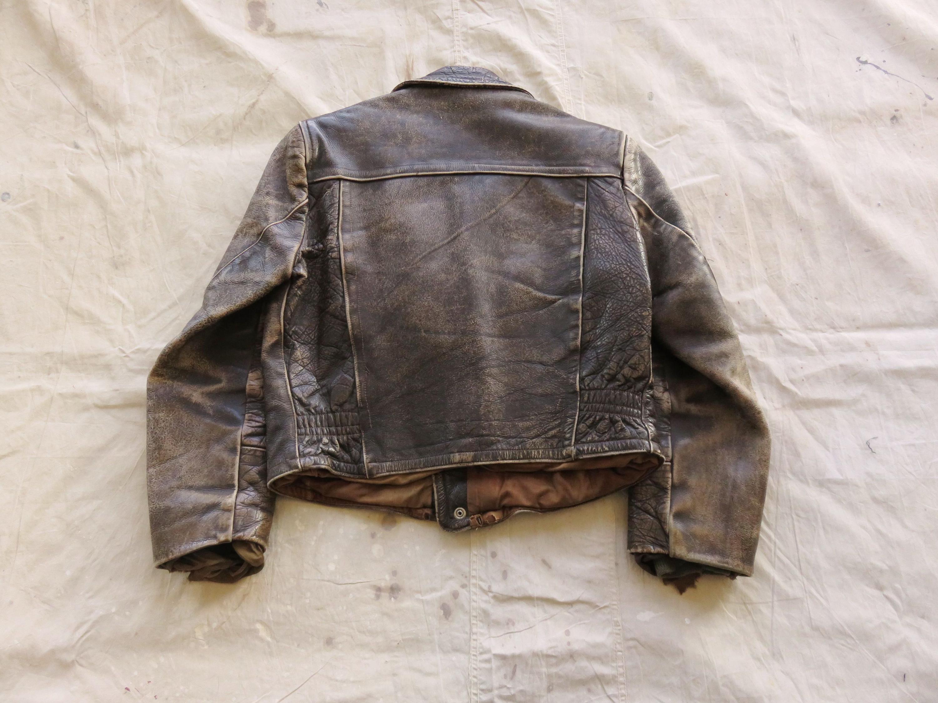 Small 30s / 40s German Brown Leather Motorcycle Jacket Small 30s / 40s German Brown Leather Motorcycle Jacket