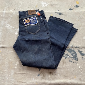 38 x 33 80s Lee Riders Boot Cut Jeans / Deadstock 1980s Made in USA 100% Cotton Rigid Dark Denim Flare Large XL Made in USA