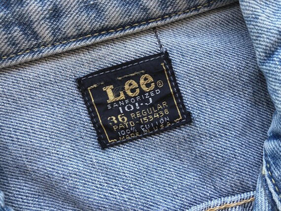 Small 60s / 70s Lee Patched Biker Denim Vest / Cu… - image 4