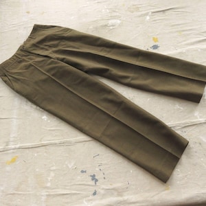 32 x 31 50s US Army Wool Uniform Trousers / 1950s, Green Wool Twill Field Uniform Trousers Button Fly
