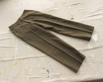 32 x 31 50s US Army Wool Uniform Trousers / 1950s, Green Wool Twill Field Uniform Trousers Button Fly