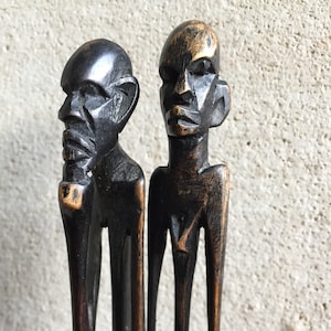 VINTAGE AFRICAN SCULPTURE,  Beautifully hand carved Wooden "Masaai tribe" family sculpture, Home decor, Gift.