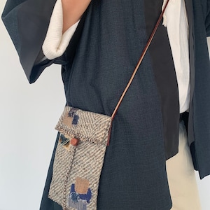 SAC ENVELOPPE BORO, fait main avec de vieux tissus de récupération, sac japonais Mottainaiもったいない Boro, sac durable zéro déchet, sac zen Wabi Sabi, cadeau