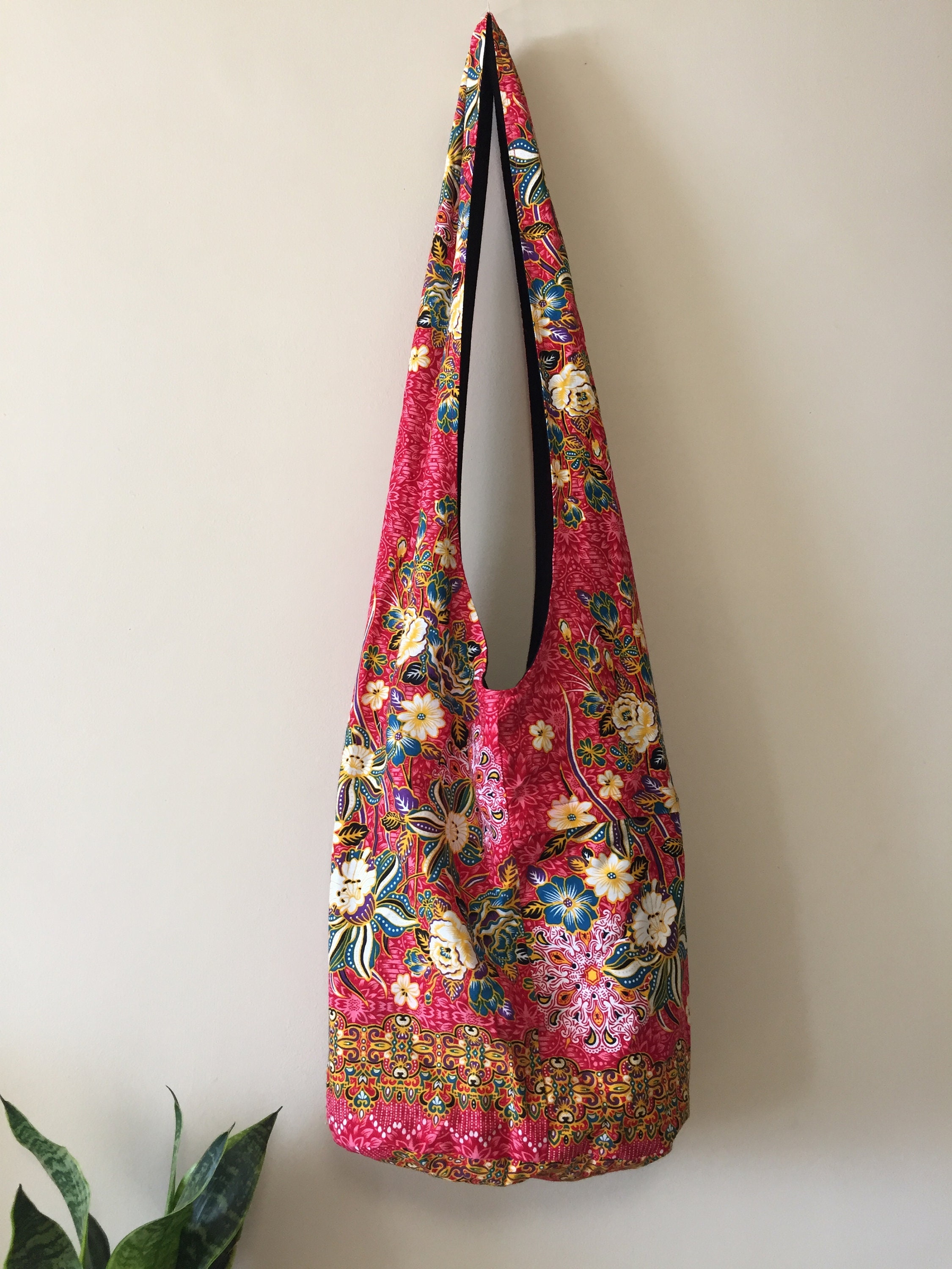 LARGE COLOURFUL BAG Printed Cotton Sac Shoulder bag | Etsy