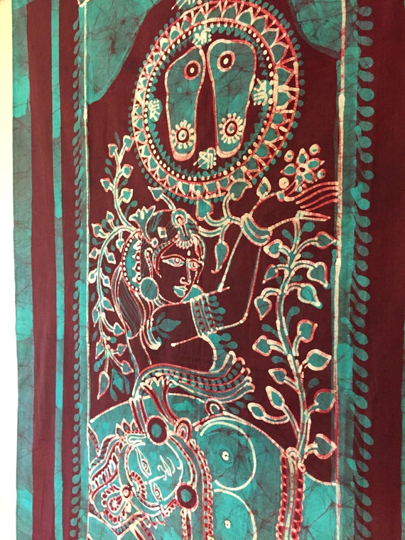 VINTAGE BATIK WALLHANGING 43 X 67 Batik Wall Hanging Handmade Wall Decor Fabric Art Boho Gift House Warming Made in India 1950 s. Etsy Canada
