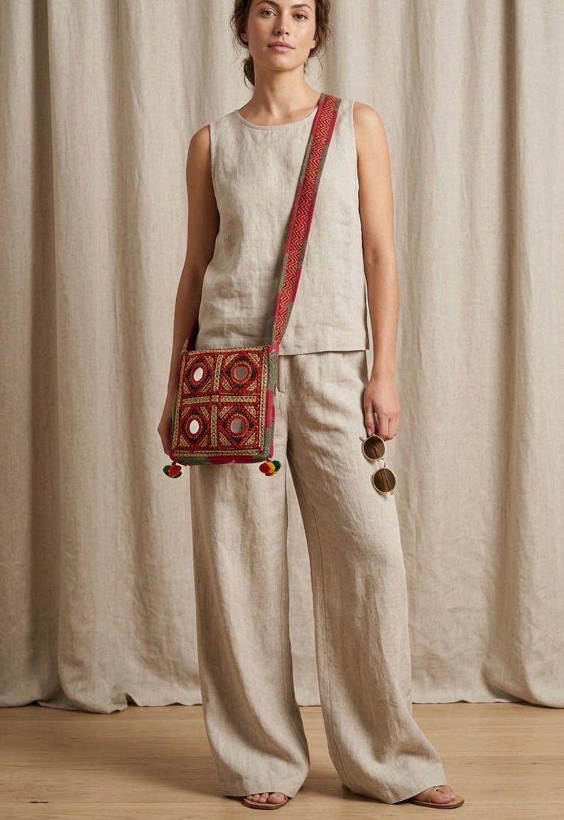 VINTAGE BANJARA BAG, Hand embroidered bag from Gujarat India. image 4