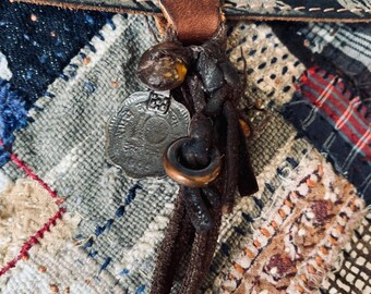 BORO CROSSBODY BAG, Totally handcrafted with reclaimed textile and Japanese up-cycled patchwork, one of a kind sustainable bag.