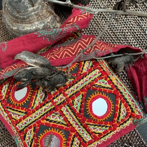 VINTAGE BANJARA BAG, Hand embroidered bag from Gujarat India. image 5