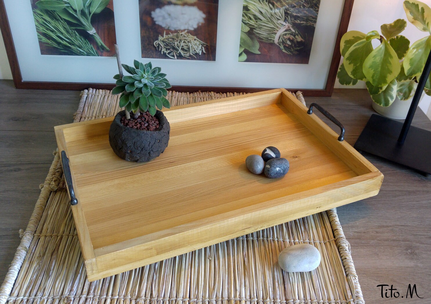 Le Classique - Plateau de Service en Bois. Personnalisable