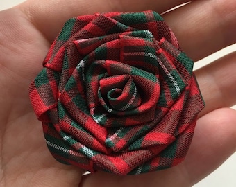 MacGregor Tartan Ribbon Rose Brosche / Anstecknadel / Haarclip