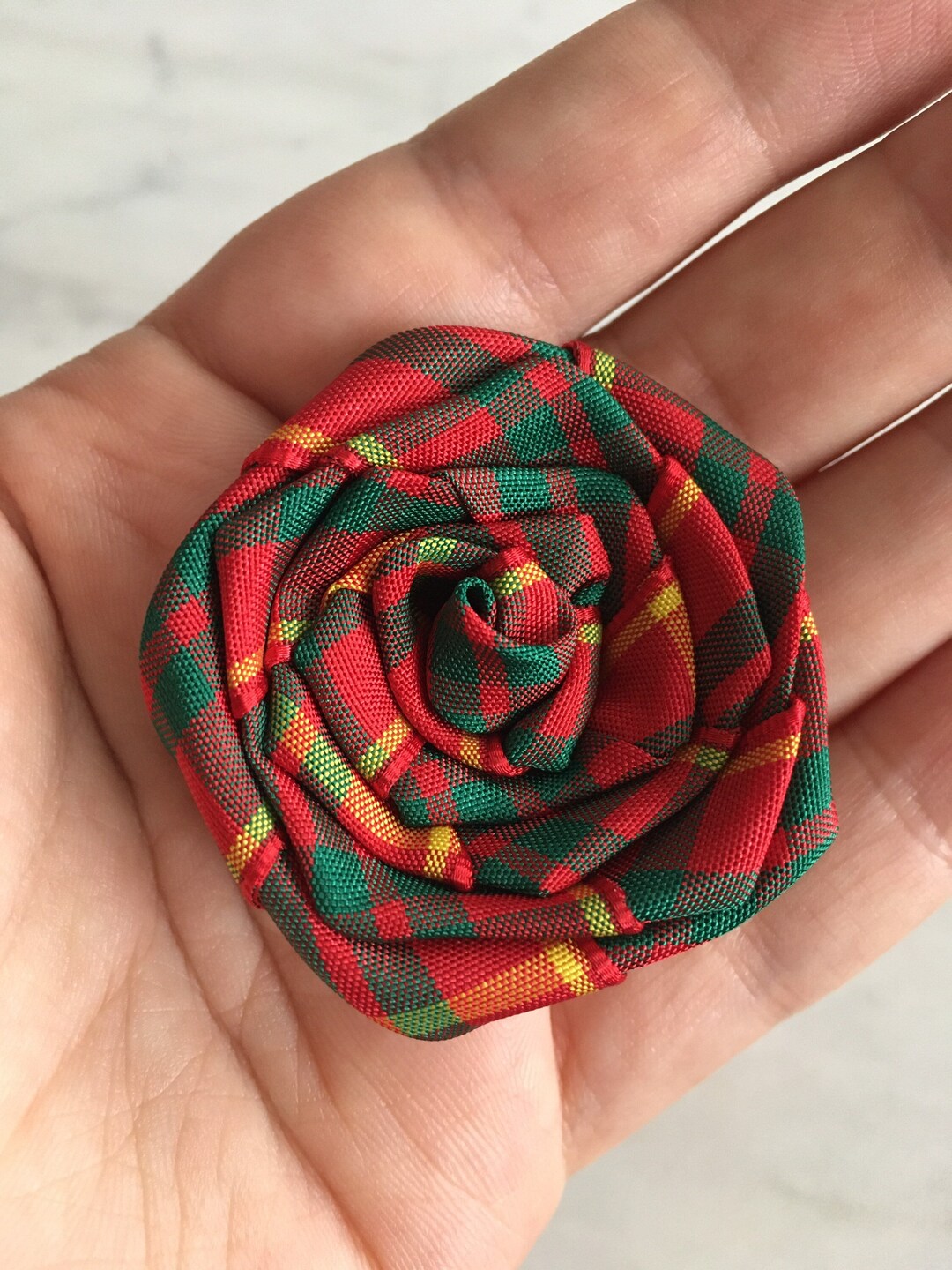 Cameron Tartan Ribbon Rose Brooch / Pin / Stem / Hair Clip - Etsy UK