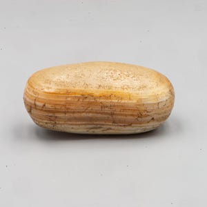 Large agate bead from Indus Valley with a white plane face - banded agate -