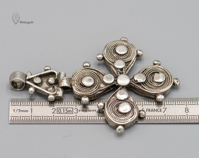 Antique very good silver Ethiopian cross with a hinge