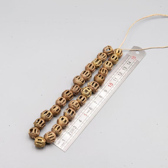 アフリカのヴィンテージビーズ ガーナのバウレ族のヴィンテージアフリカビーズ27個セット - 手作りの