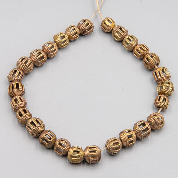 アフリカのヴィンテージビーズ ガーナのバウレ族のヴィンテージアフリカビーズ27個セット - 手作りの