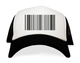 Bar Code  Hat. Hat with a Bar Code on it.  Barcode. Baseball Cap. Trucker Hat.