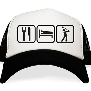 Golf Lover  Hat. Baseball Cap. Eat Sleep Golf. Golfer Enthusiast. Gift for Him. Dad. Father. Husband. Golf Course. Weekend Warrior.