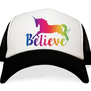 I Believe in Unicorns Hat. Funny  Hat. Rainbow Baseball Cap. Magical. Fantasy. Pegasus. Unicorn. Girl Gift. Birthday Present for Her.