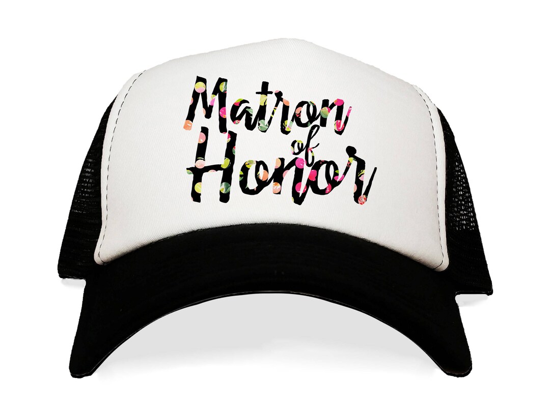 Matron of Honor Hat. Polka Dots. Bachelorette Weekend Party. Wedding ...