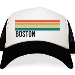 Boston Hat. Modern Massachusetts Baseball Cap. New England Gift Apparel. Unique Boston Native Ballcap. Unique New England Present. Modern