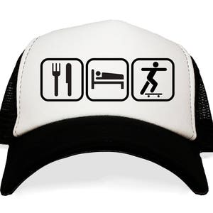 Skater  Hat. Skateboarder. I Love Skateboarding. Baseball Cap. Skateboard. Skate Board. Gift for Him or Her. Eat Sleep Skateboard.