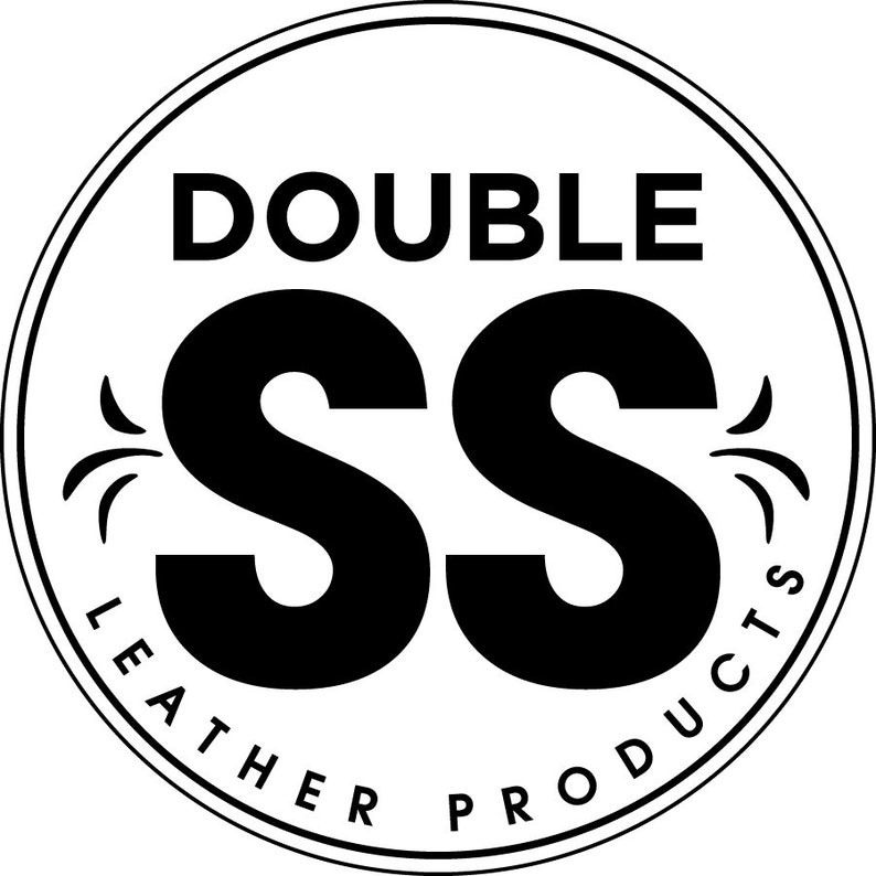 May include: Black and white logo with the text "DOUBLE SS LEATHER PRODUCTS" in a circle.