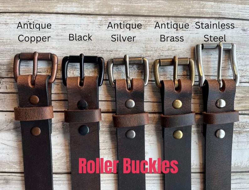 1.5 Crazy Horse Brown Belt, Distressed Leather, Handmade Belt, Unisex Leather Belt, Water Buffalo Leather image 4