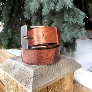 1.5" Handmade Antique Brown Water Buffalo Leather Belt