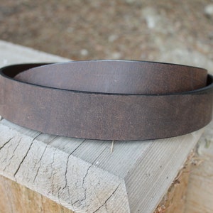 1.5 Crazy Horse Brown Belt, Distressed Leather, Handmade Belt, Unisex Leather Belt, Water Buffalo Leather image 5