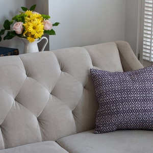 Handwoven overshot pillow cover, decorative throw pillow cover image 4