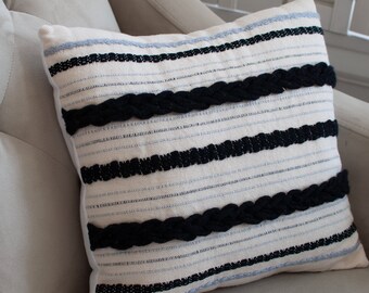 Handwoven tapestry pillow cover, decorative throw pillow cover