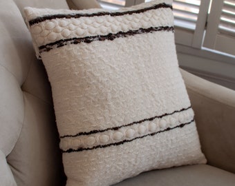 Handwoven pillow cover, decorative throw pillow cover