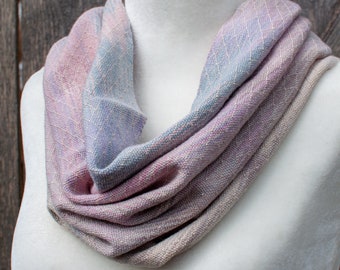 Handwoven cowl scarf, rose woven cowl, loop scarf