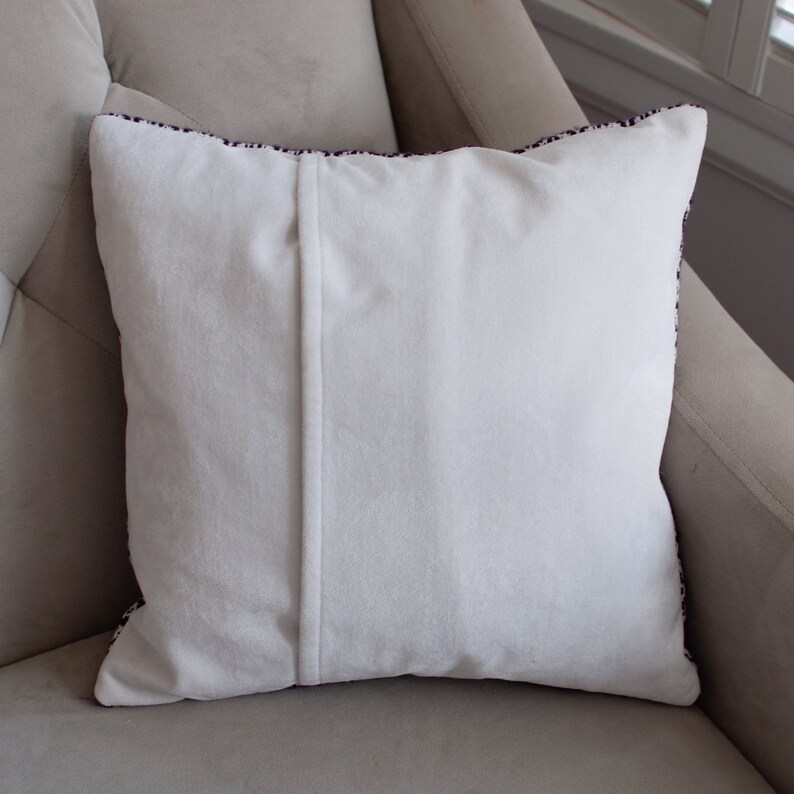 Handwoven overshot pillow cover, decorative throw pillow cover image 3