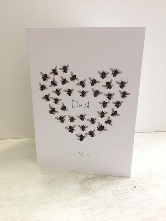 Manchester Bee inspired heart Mothers Day greeting card