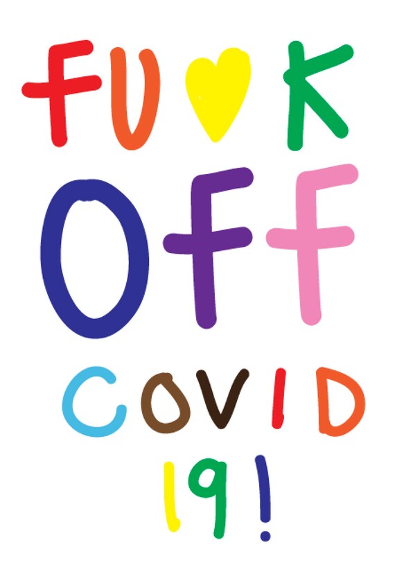 F*ck off Corona Virus/ Covid-19 /2020/ Cancer - thinking of you greeting card that can be personalised also in pride colours