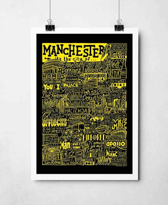 Manchester Landmarks Print