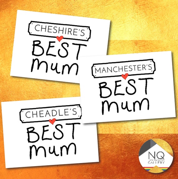 Any Locations BEST Mum, mother's day personalised greeting card