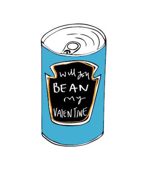 baked bean valentines greeting cards that can be personalised