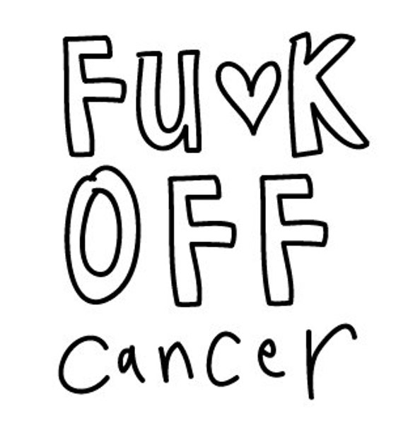 Fuck off Cancer - thinking of you greeting card that can be personalised