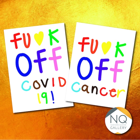 F*ck off Corona Virus/ Covid-19 /2020/ Cancer - thinking of you greeting card that can be personalised also in pride colours
