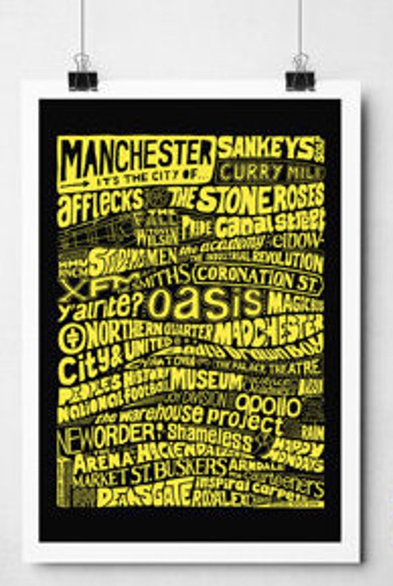 Manchester Inspired Typography Print